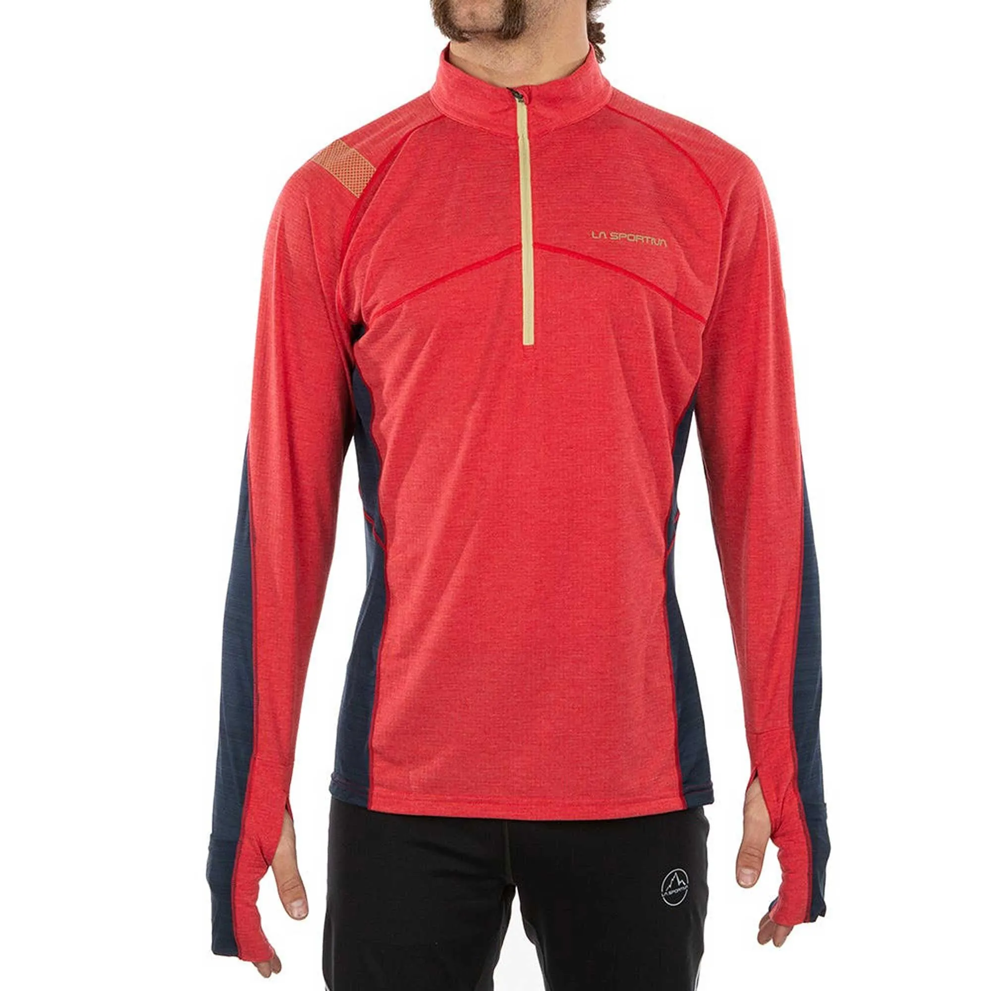 La Sportiva  Swift Long Sleeve Mens Mid Layer Tango Red/Night Blue