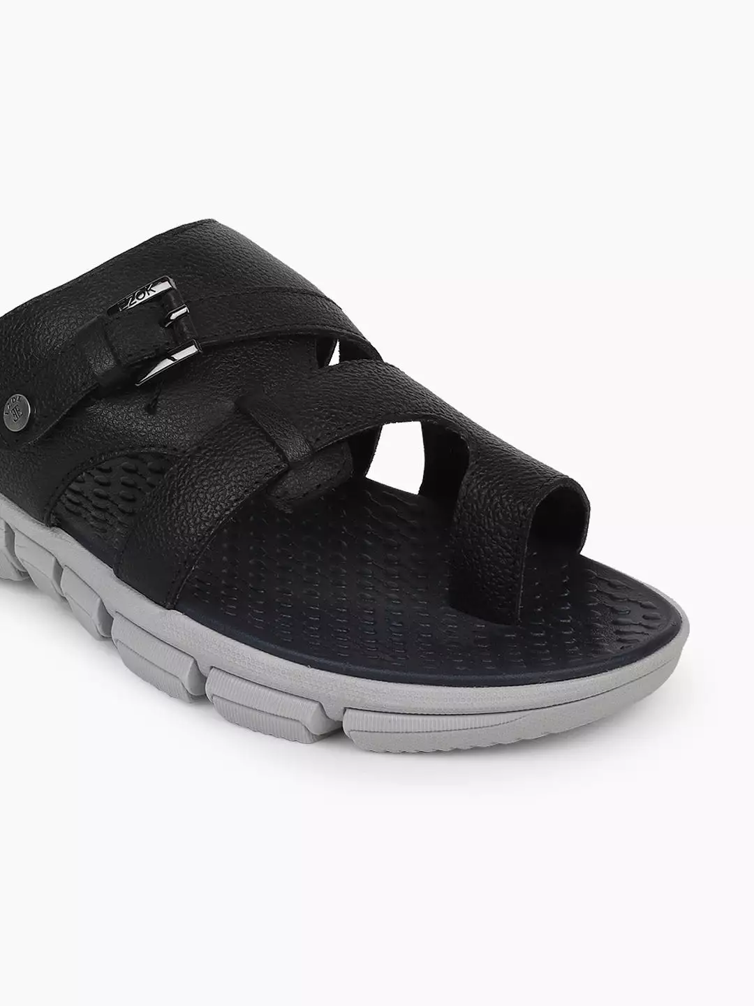 Leather sandal for men (black)