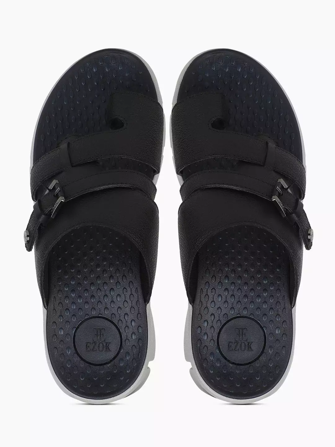 Leather sandal for men (black)