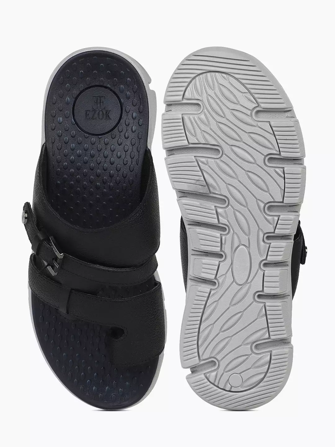 Leather sandal for men (black)