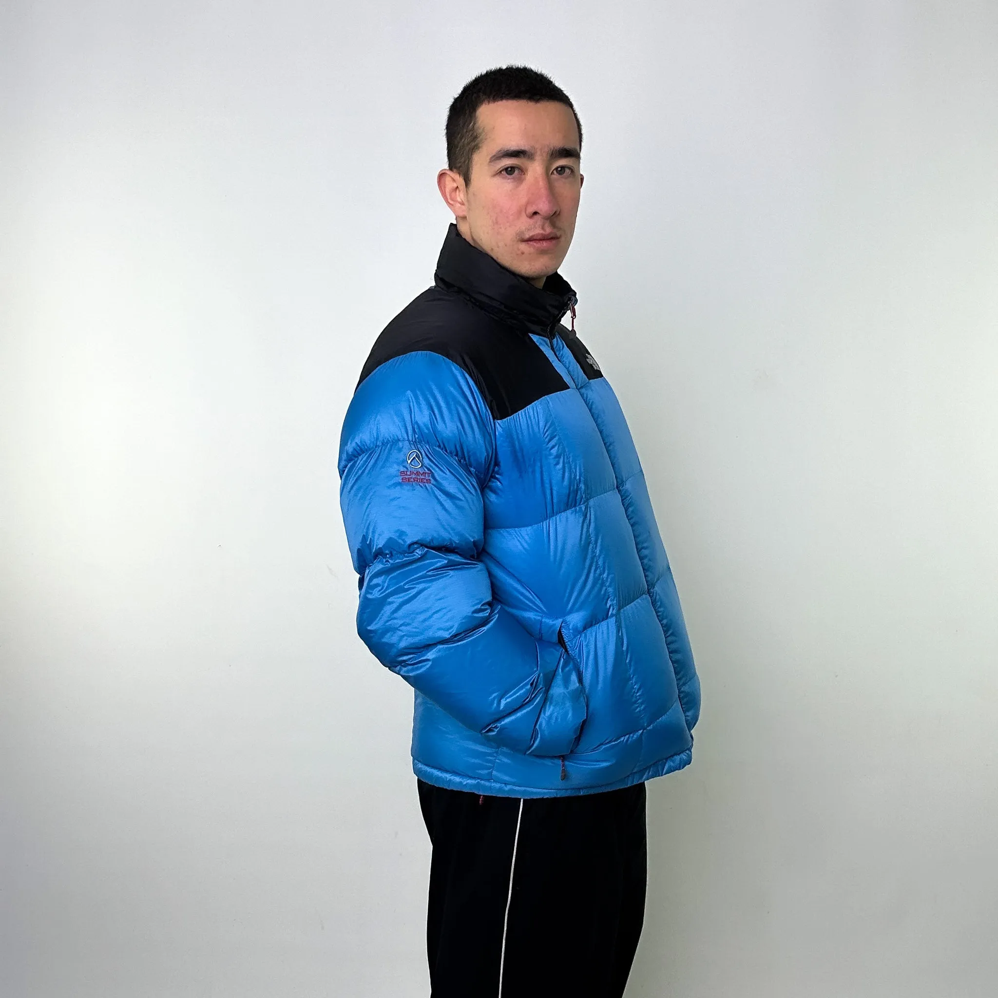 Light Blue y2ks The North Face 800 Summit Series Puffer Jacket Coat (XL)