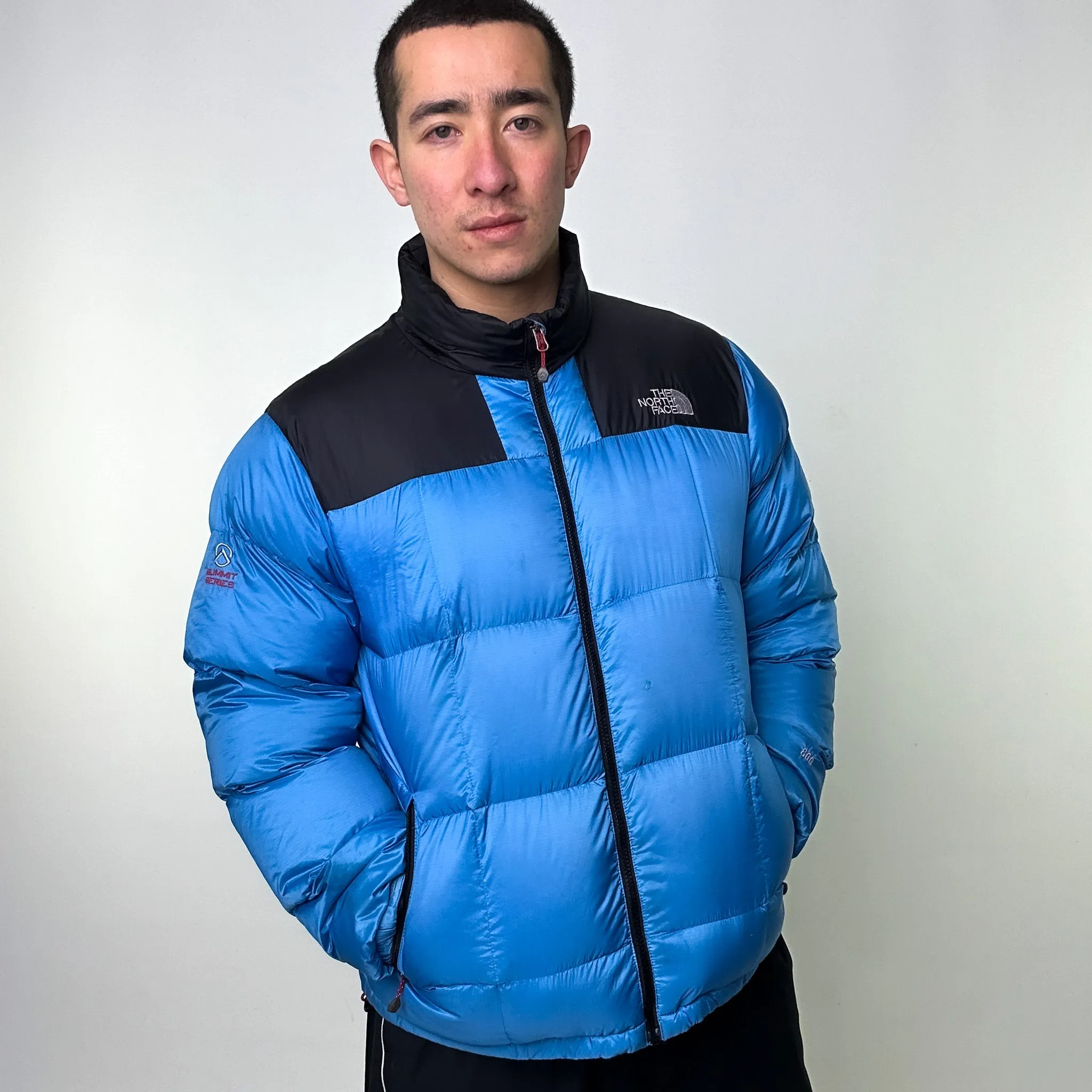 Light Blue y2ks The North Face 800 Summit Series Puffer Jacket Coat (XL)