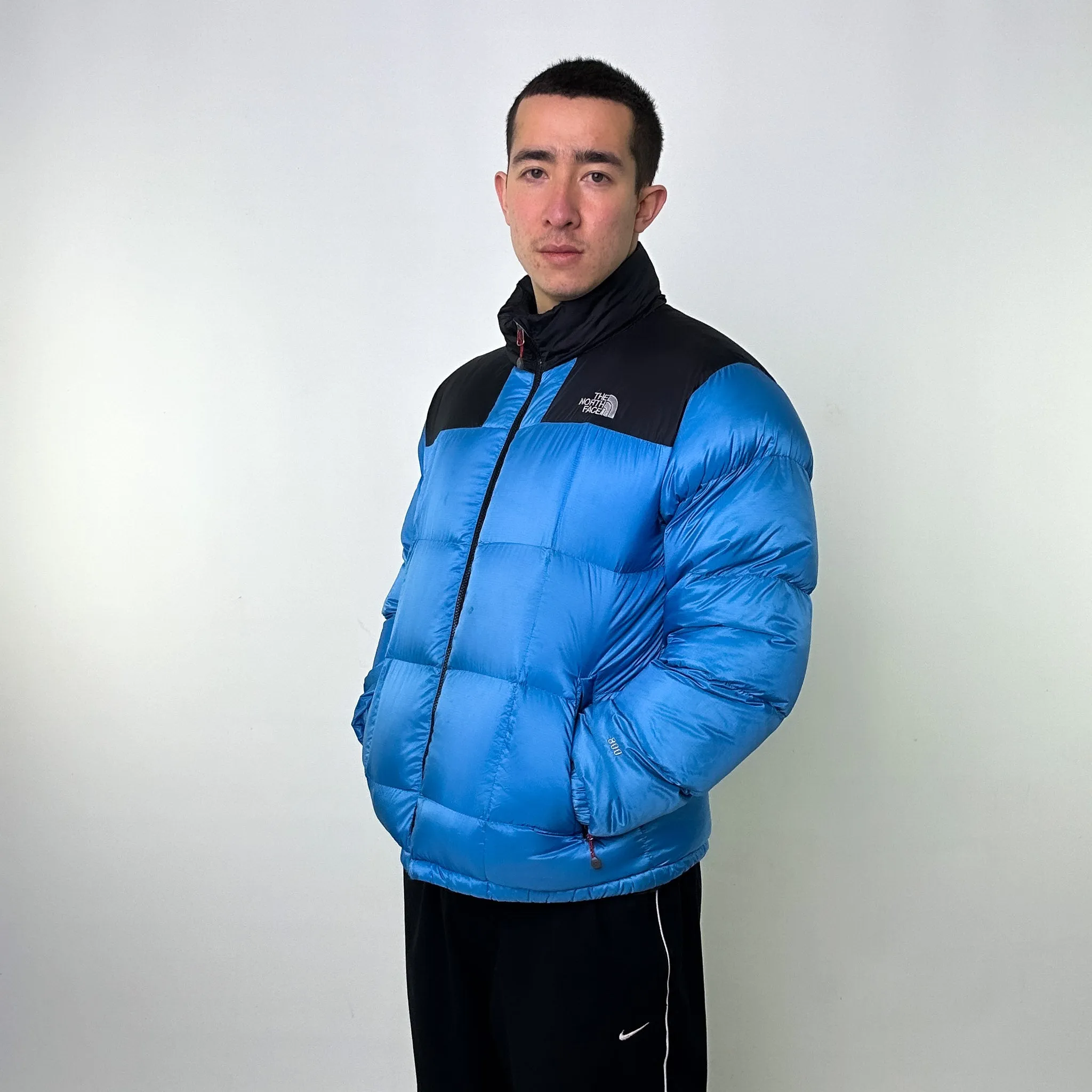 Light Blue y2ks The North Face 800 Summit Series Puffer Jacket Coat (XL)