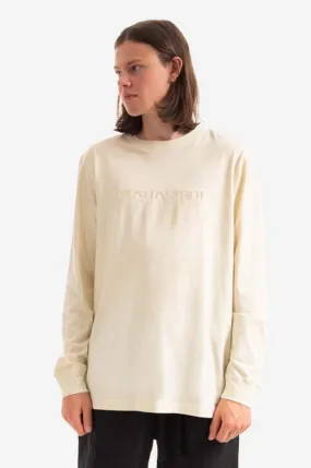 Maharishi cotton longsleeve top beige color