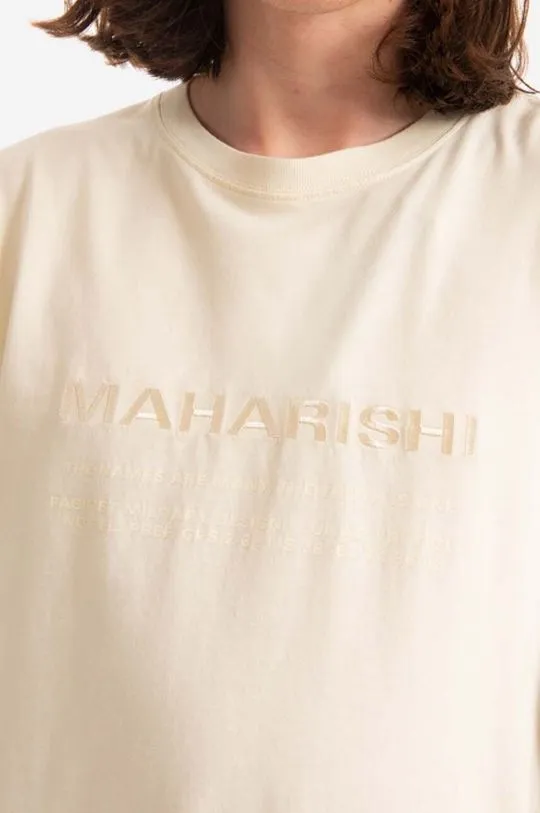 Maharishi cotton longsleeve top beige color