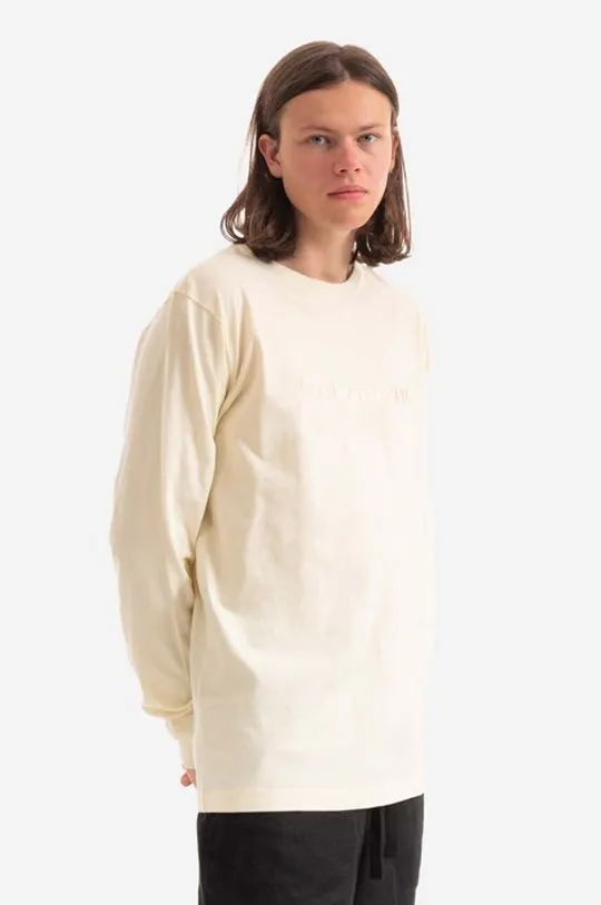 Maharishi cotton longsleeve top beige color