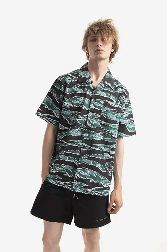 Maharishi cotton shirt Tigerskins x Warhol men's black color