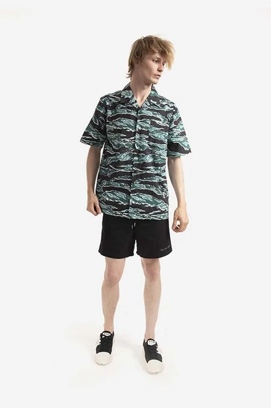 Maharishi cotton shirt Tigerskins x Warhol men's black color