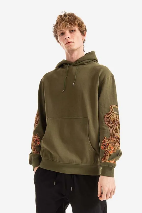 Maharishi cotton sweatshirt Maharishi 8031 OLIVE men's green color