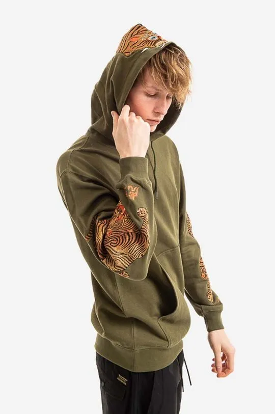 Maharishi cotton sweatshirt Maharishi 8031 OLIVE men's green color