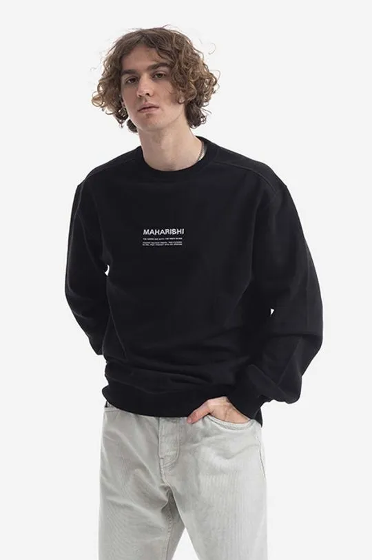 Maharishi cotton sweatshirt men's black color