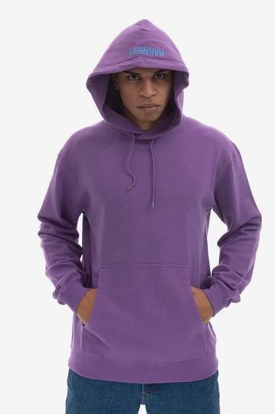 Maharishi cotton sweatshirt men's violet color