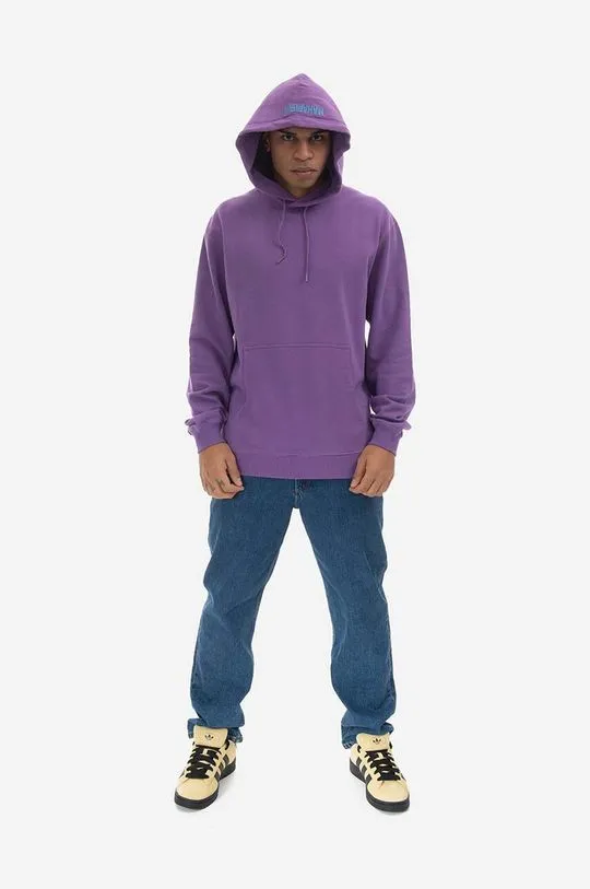 Maharishi cotton sweatshirt men's violet color