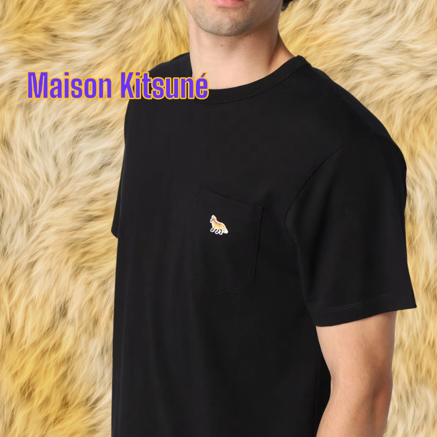 MAISON KITSUNE  |Crew Neck Street Style Plain Cotton Short Sleeves Logo