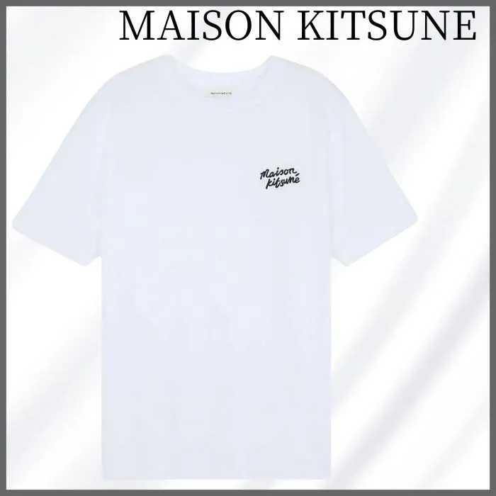 MAISON KITSUNE  |Crew Neck Unisex Street Style Plain Cotton Short Sleeves