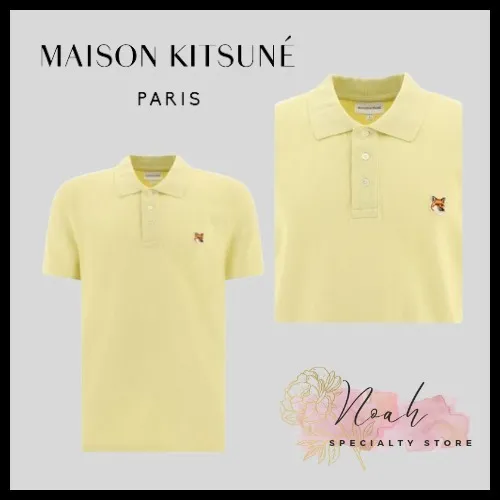 MAISON KITSUNE  |Plain Cotton Short Sleeves Logo Designers Polos