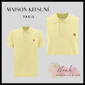 MAISON KITSUNE  |Plain Cotton Short Sleeves Logo Designers Polos