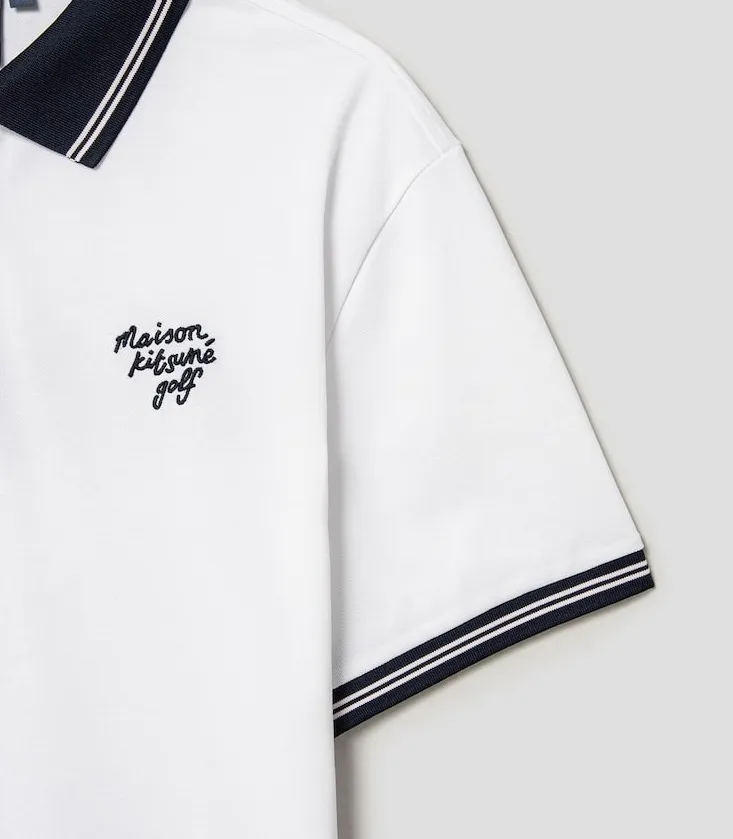 MAISON KITSUNE  |Street Style Plain Short Sleeves Logo Designers Polos