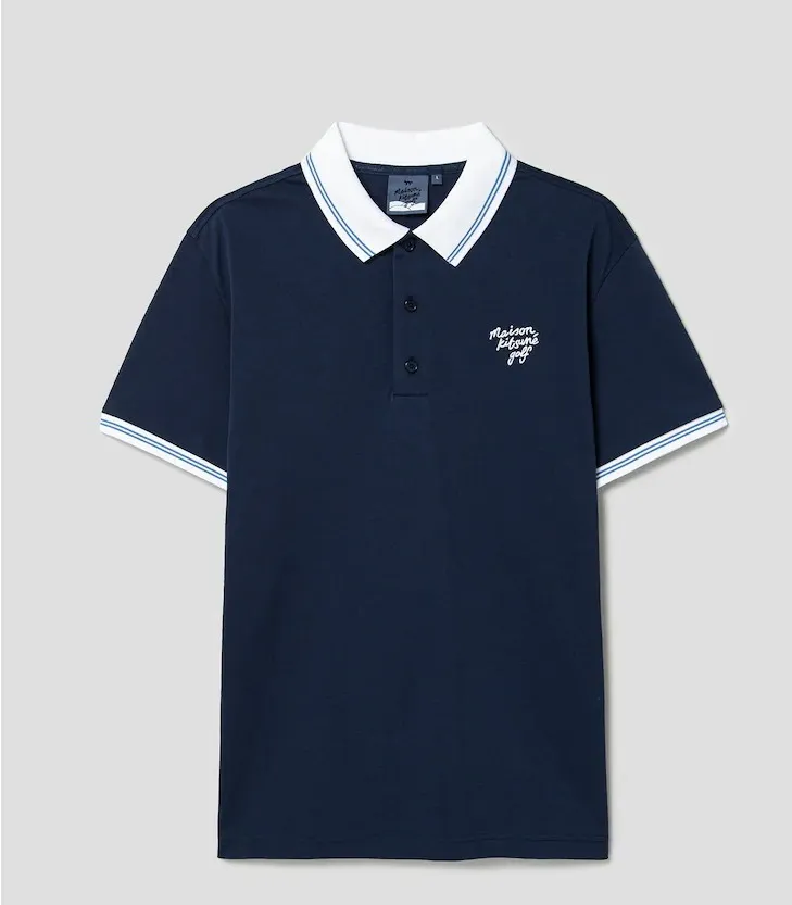 MAISON KITSUNE  |Street Style Plain Short Sleeves Logo Designers Polos