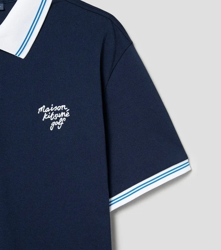 MAISON KITSUNE  |Street Style Plain Short Sleeves Logo Designers Polos