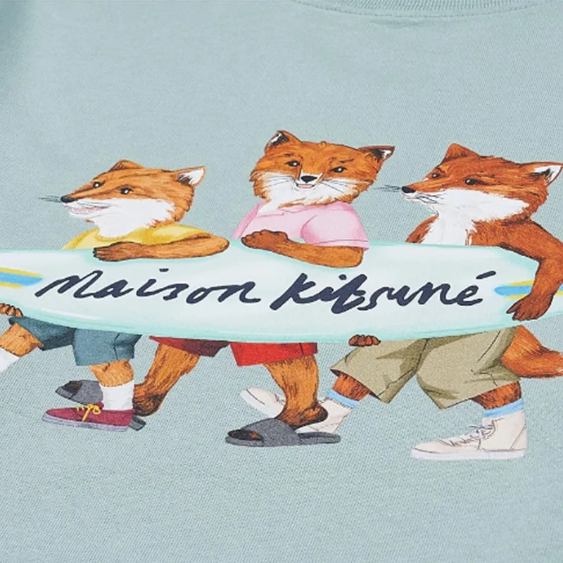 MAISON KITSUNE  |Street Style U-Neck Plain Other Animal Patterns Cotton