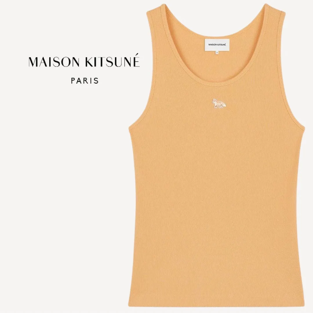 MAISON KITSUNE  |U-Neck Plain Cotton Tanks & Camisoles