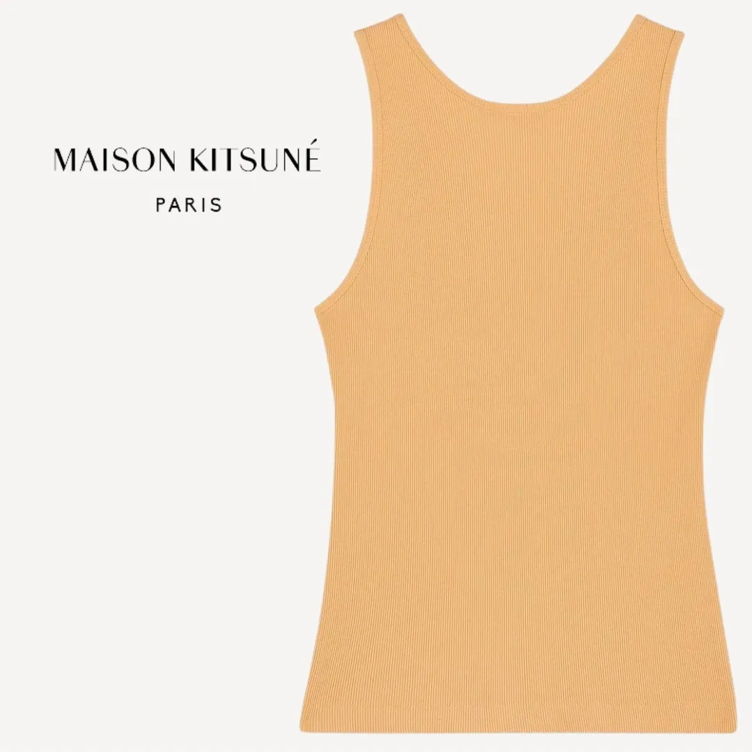 MAISON KITSUNE  |U-Neck Plain Cotton Tanks & Camisoles