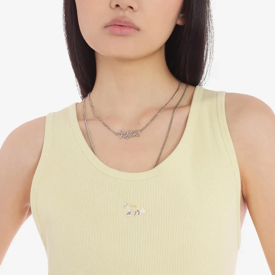 MAISON KITSUNE  |U-Neck Plain Cotton Tanks & Camisoles