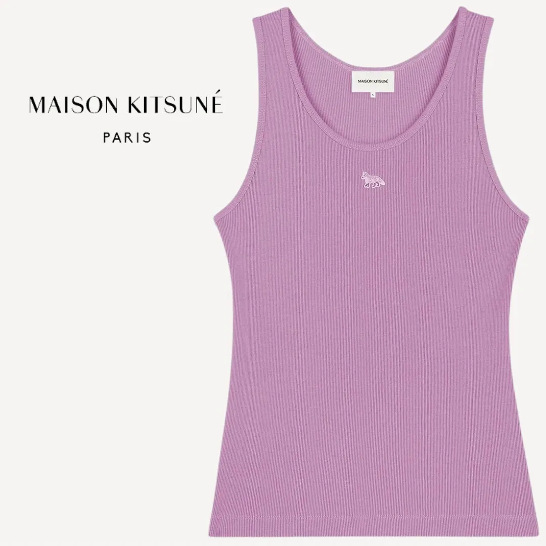 MAISON KITSUNE  |U-Neck Plain Cotton Tanks & Camisoles