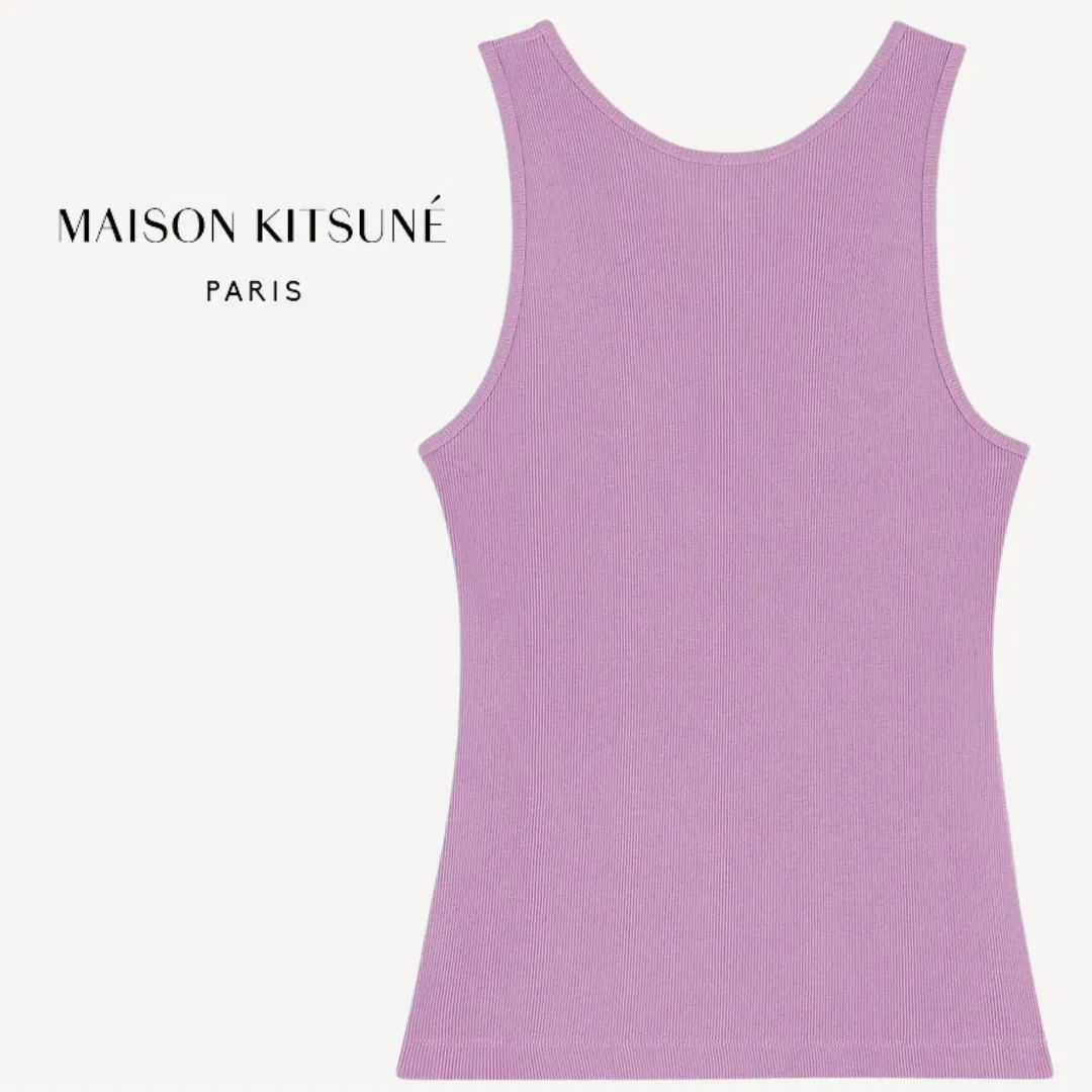 MAISON KITSUNE  |U-Neck Plain Cotton Tanks & Camisoles