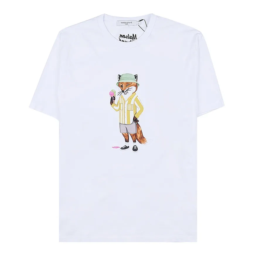 MAISON KITSUNE  |Unisex Street Style Cotton Short Sleeves Logo Designers