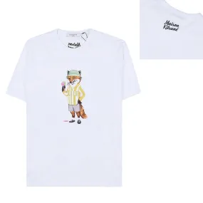 MAISON KITSUNE  |Unisex Street Style Cotton Short Sleeves Logo Designers