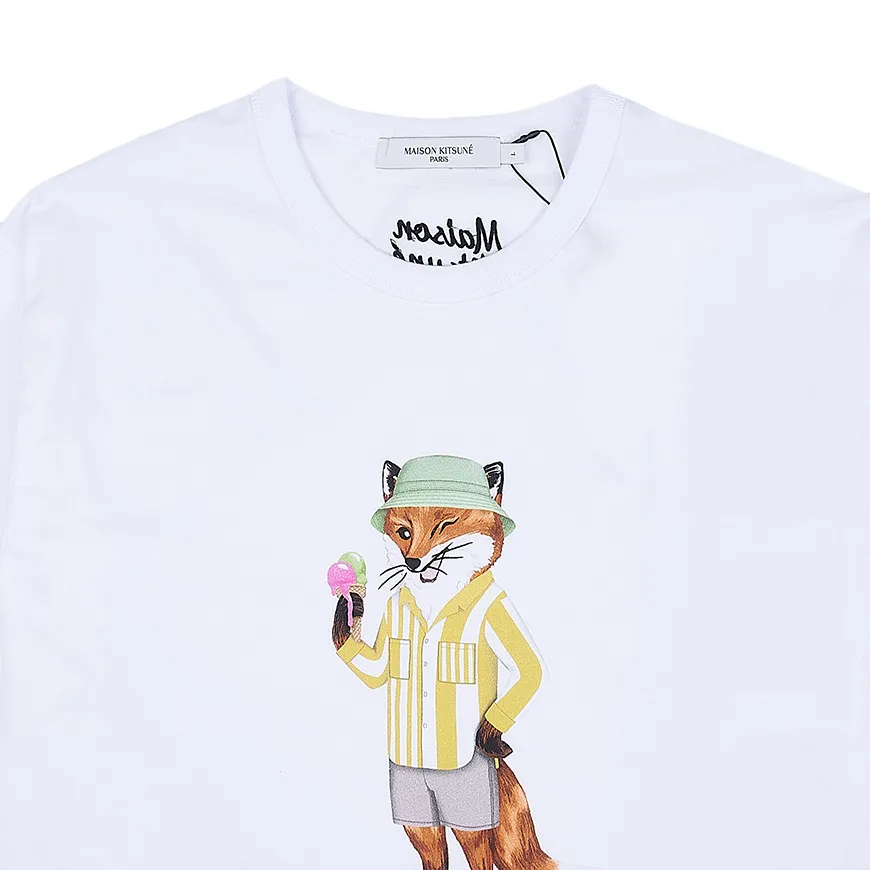 MAISON KITSUNE  |Unisex Street Style Cotton Short Sleeves Logo Designers