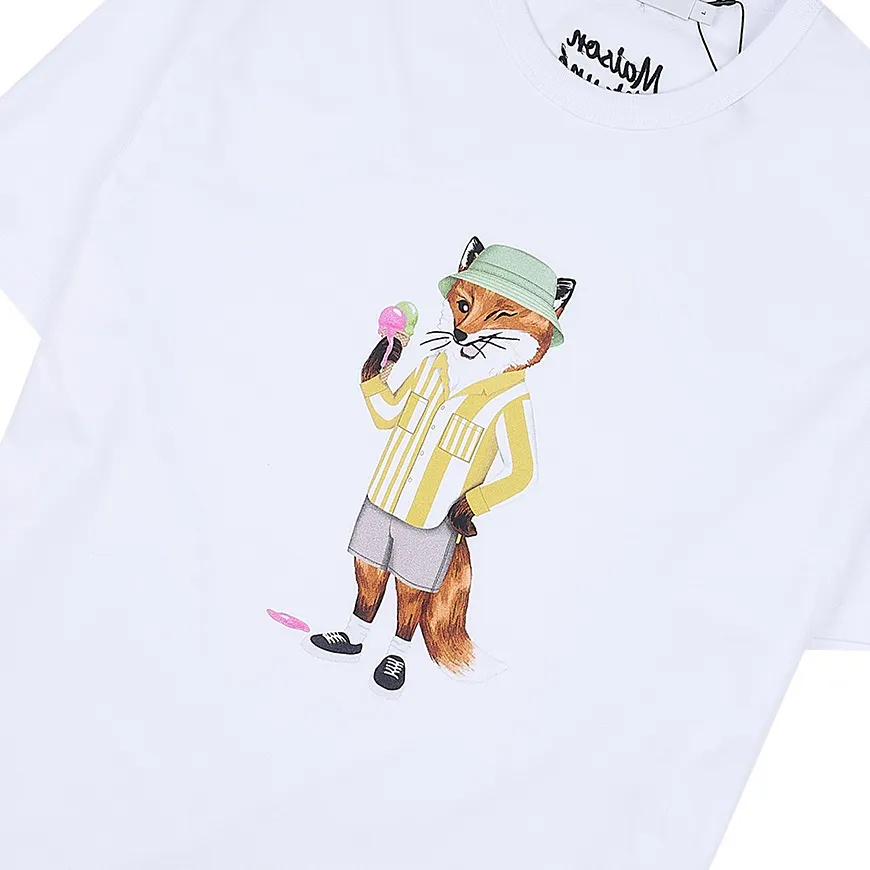 MAISON KITSUNE  |Unisex Street Style Cotton Short Sleeves Logo Designers