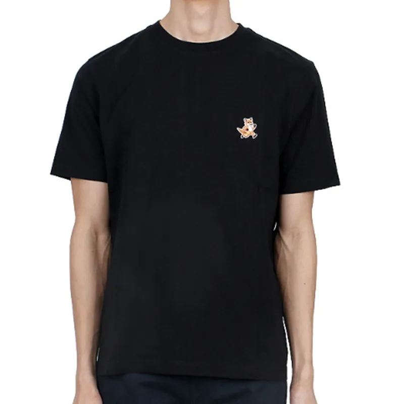 MAISON KITSUNE  |Unisex Street Style U-Neck Plain Cotton Short Sleeves Logo