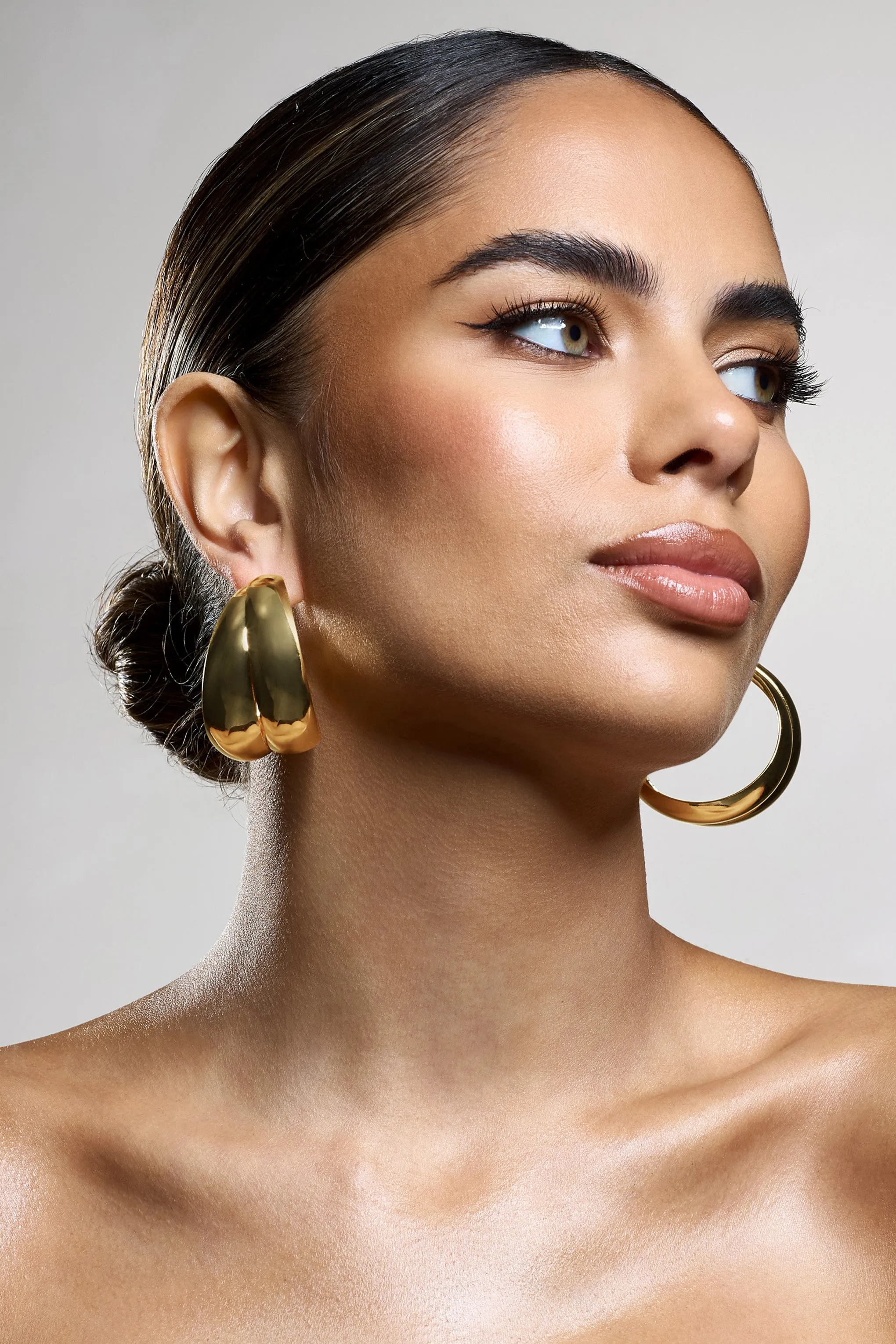 Manuka | Gold Chunky Layered Hoop Earrings