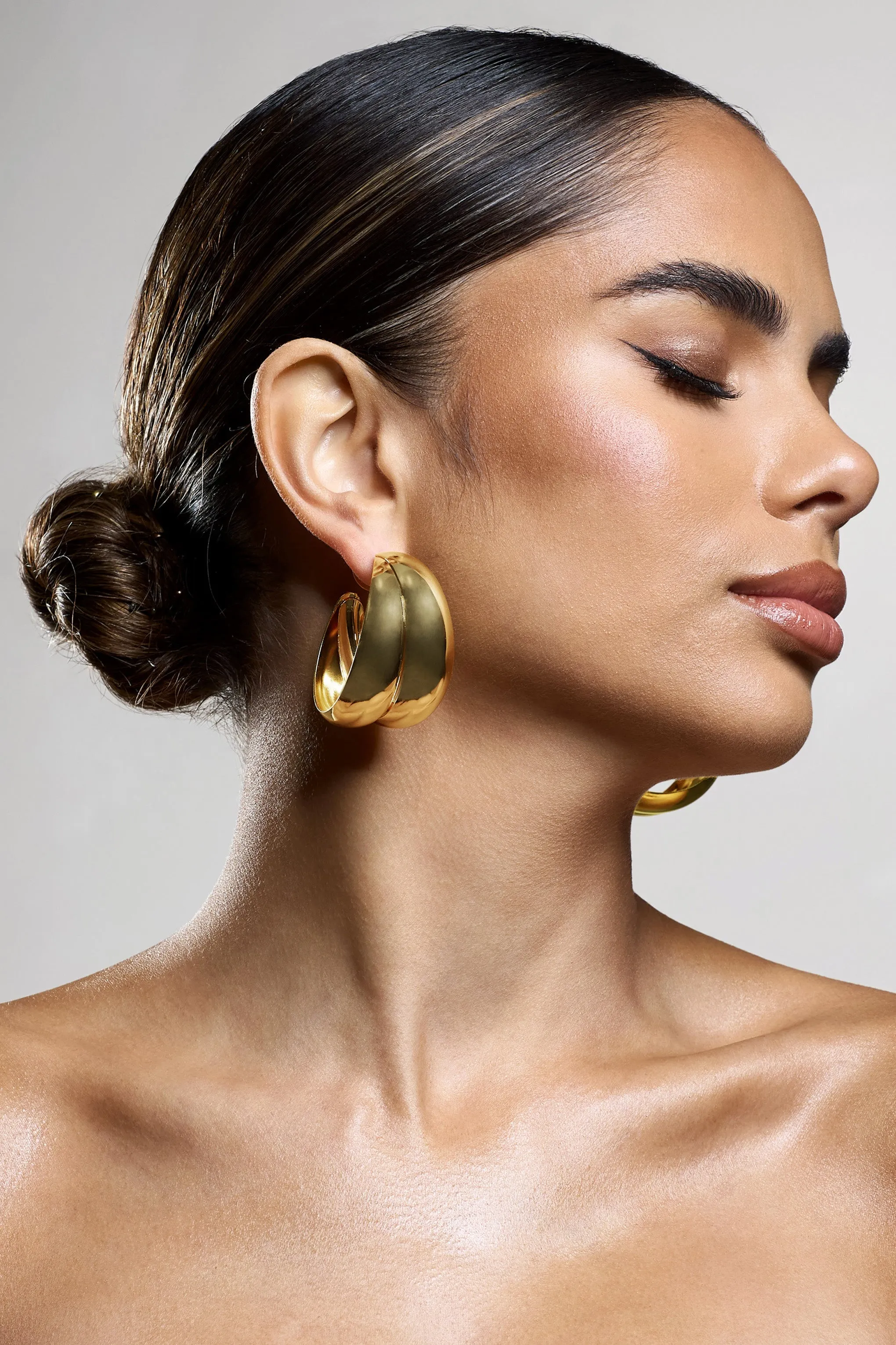 Manuka | Gold Chunky Layered Hoop Earrings