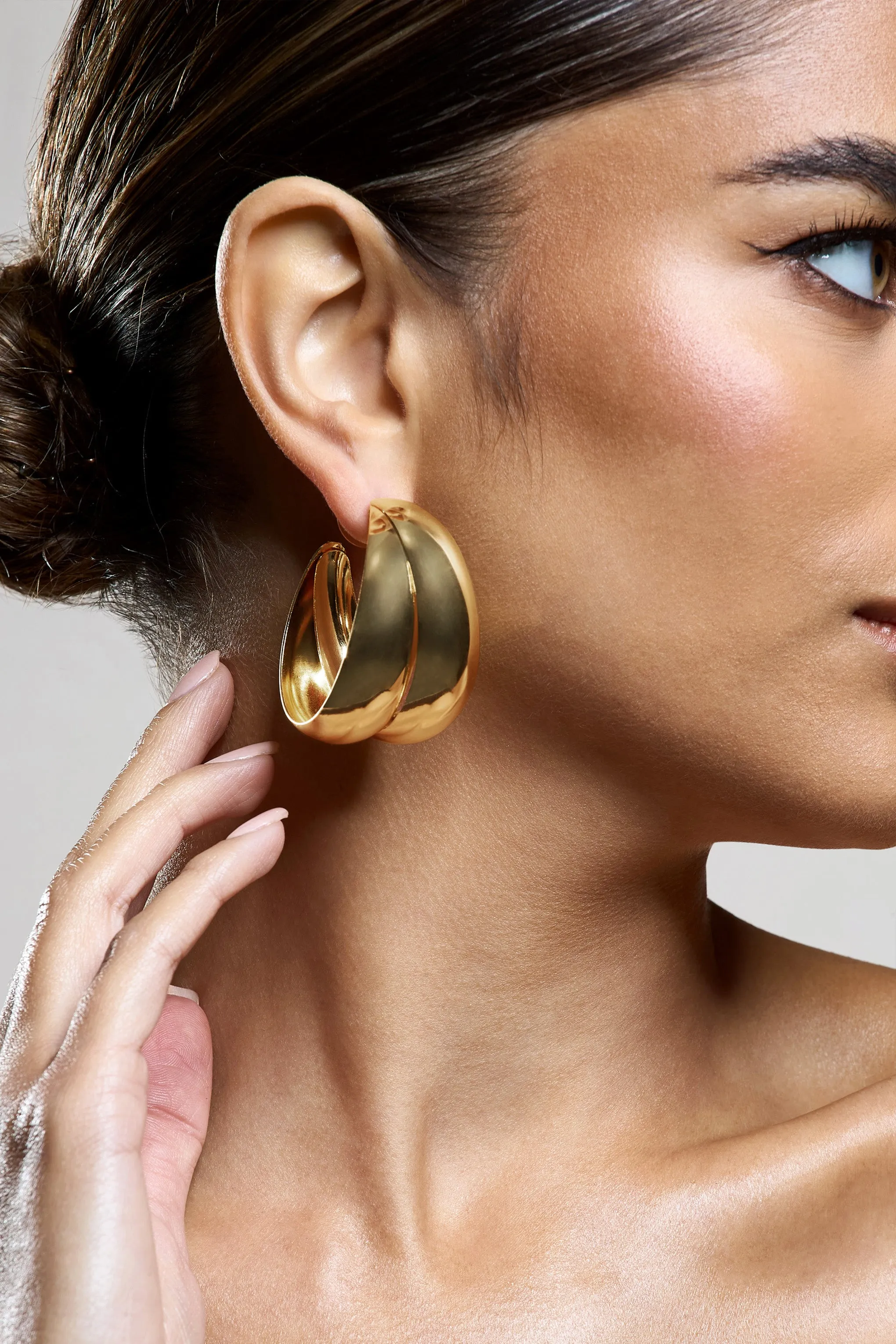 Manuka | Gold Chunky Layered Hoop Earrings