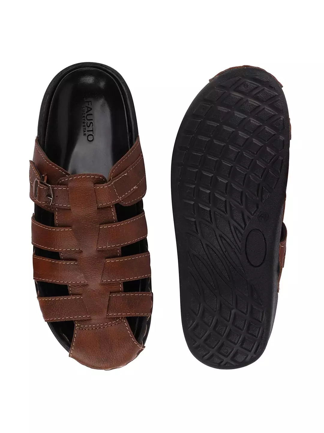 Men Brown Casual Slip-On Fishermen Sandals