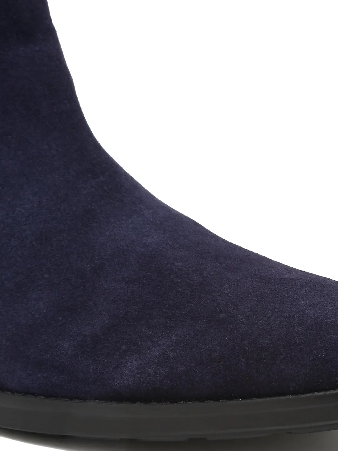 Men Navy Suede Mid-Top Chelsea Boot