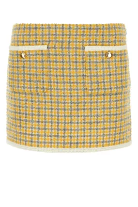 Miu Miu Two Tone Boucl Mini Skirt