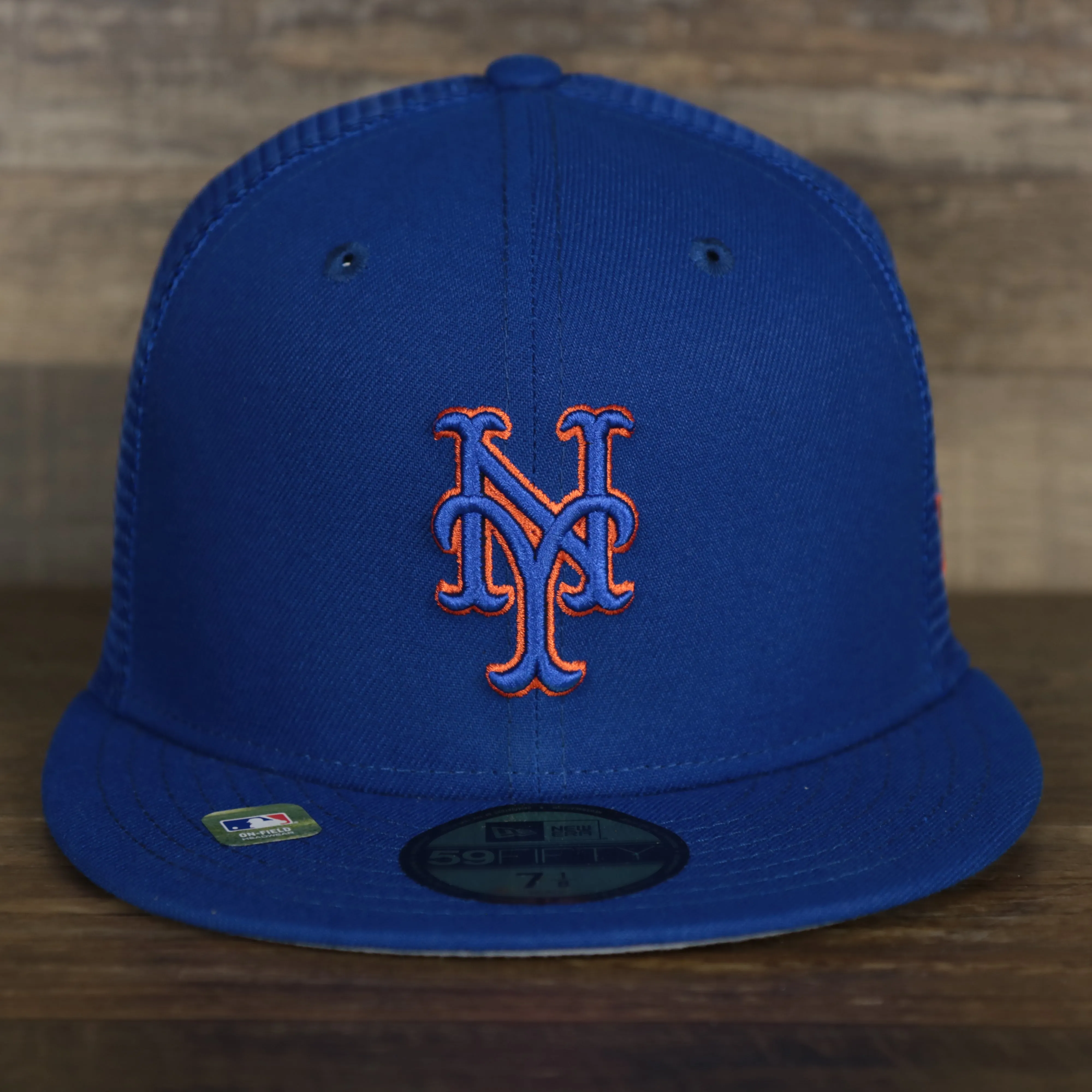 New York Mets Onfield 2022 Batting Practice 59Fifty Trucker Hat | Blue