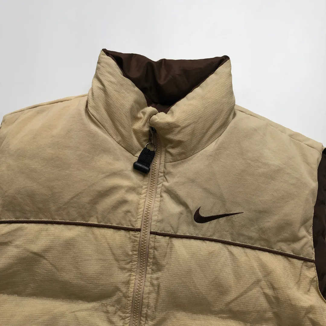 Nike ACG Vintage Beige Down Puffer Jacket Gilet Medium/Large