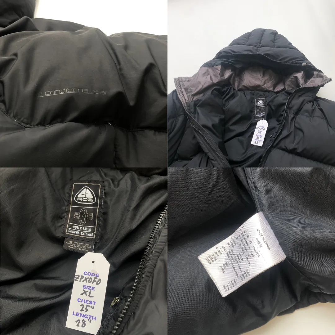 Nike ACG Vintage Black Down Puffer Jacket XL