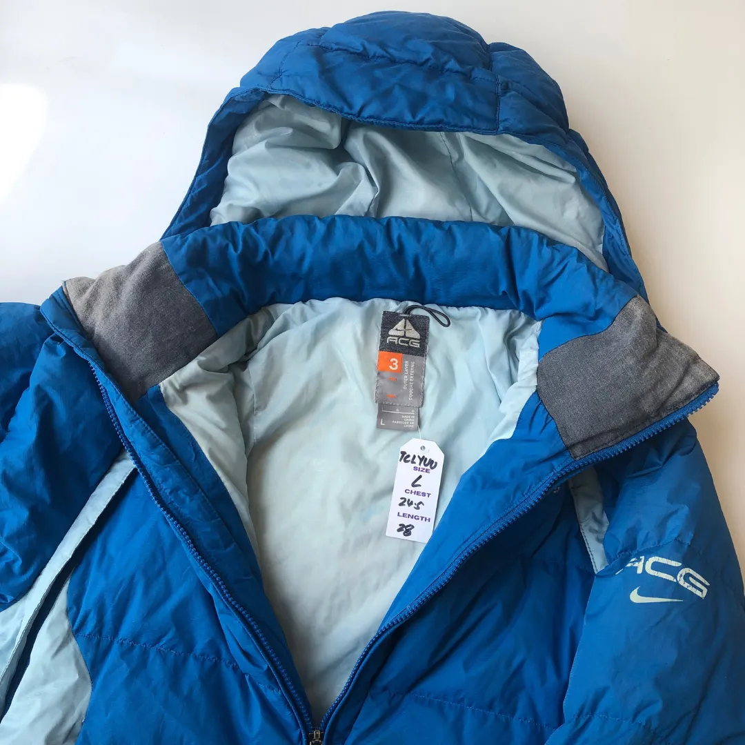 Nike ACG Vintage Blue Down Puffer Jacket Large