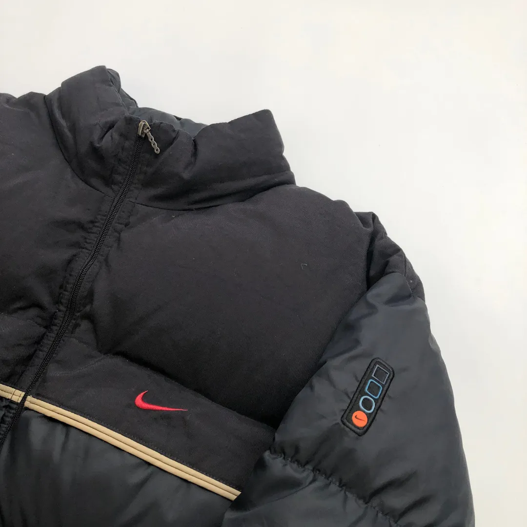 Nike Vintage 1990s Black Down Puffer Jacket Large