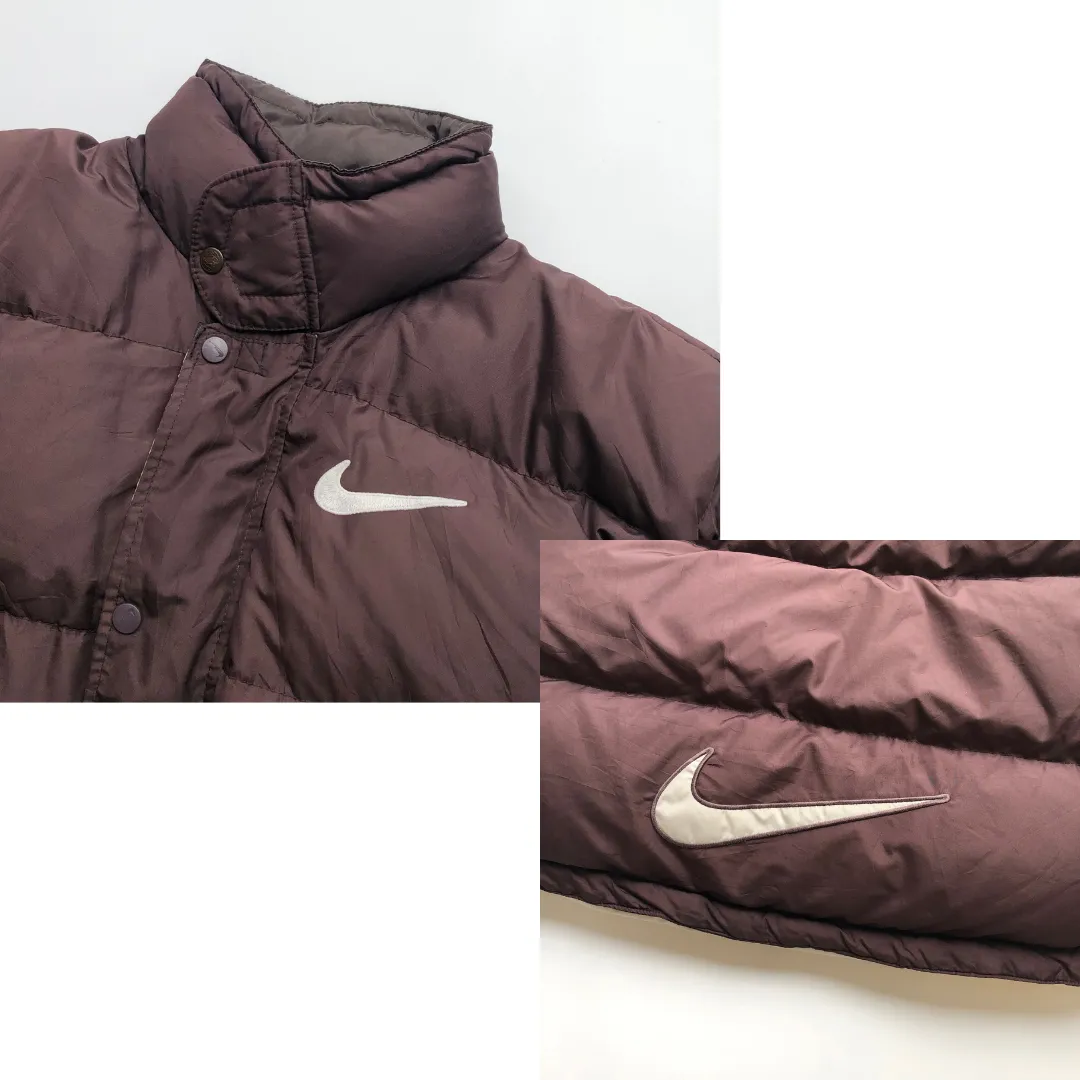 Nike Vintage 1990s Brown Down Puffer Jacket Large