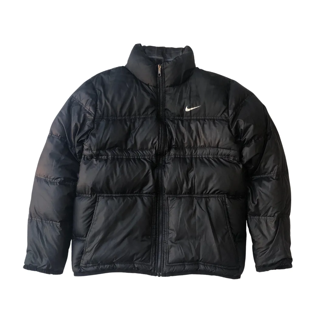 Nike Vintage Reversible Black/Check Down Puffer Jacket Large