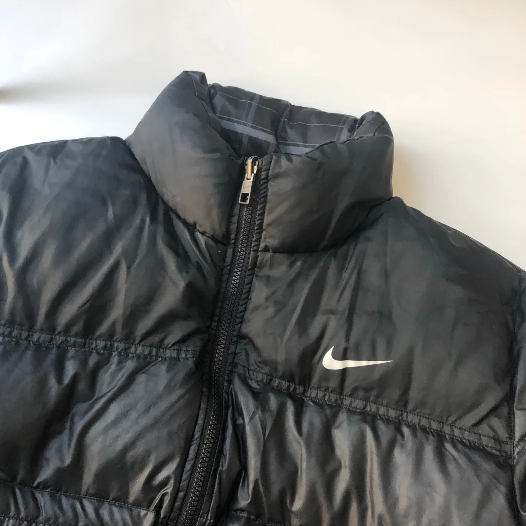 Nike Vintage Reversible Black/Check Down Puffer Jacket Large