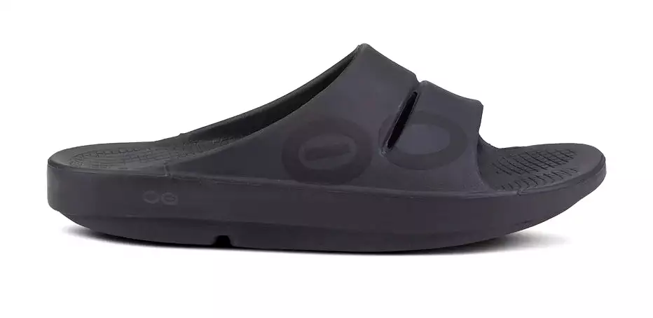 Oofos Ooahh Sport Recovery Slide Sandal - Matte Black